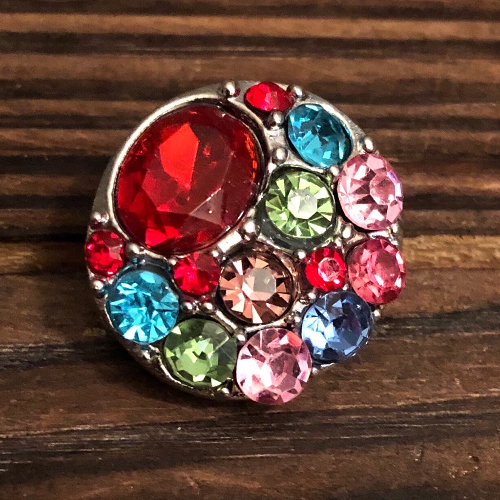 Interchangeable Multi Colored Stone Snap 18mm